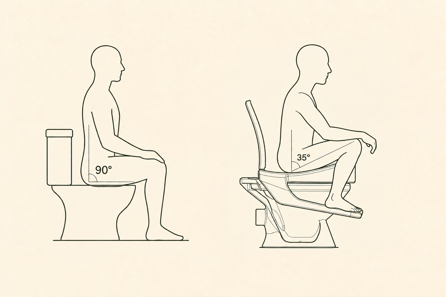 90° vs 35° posture